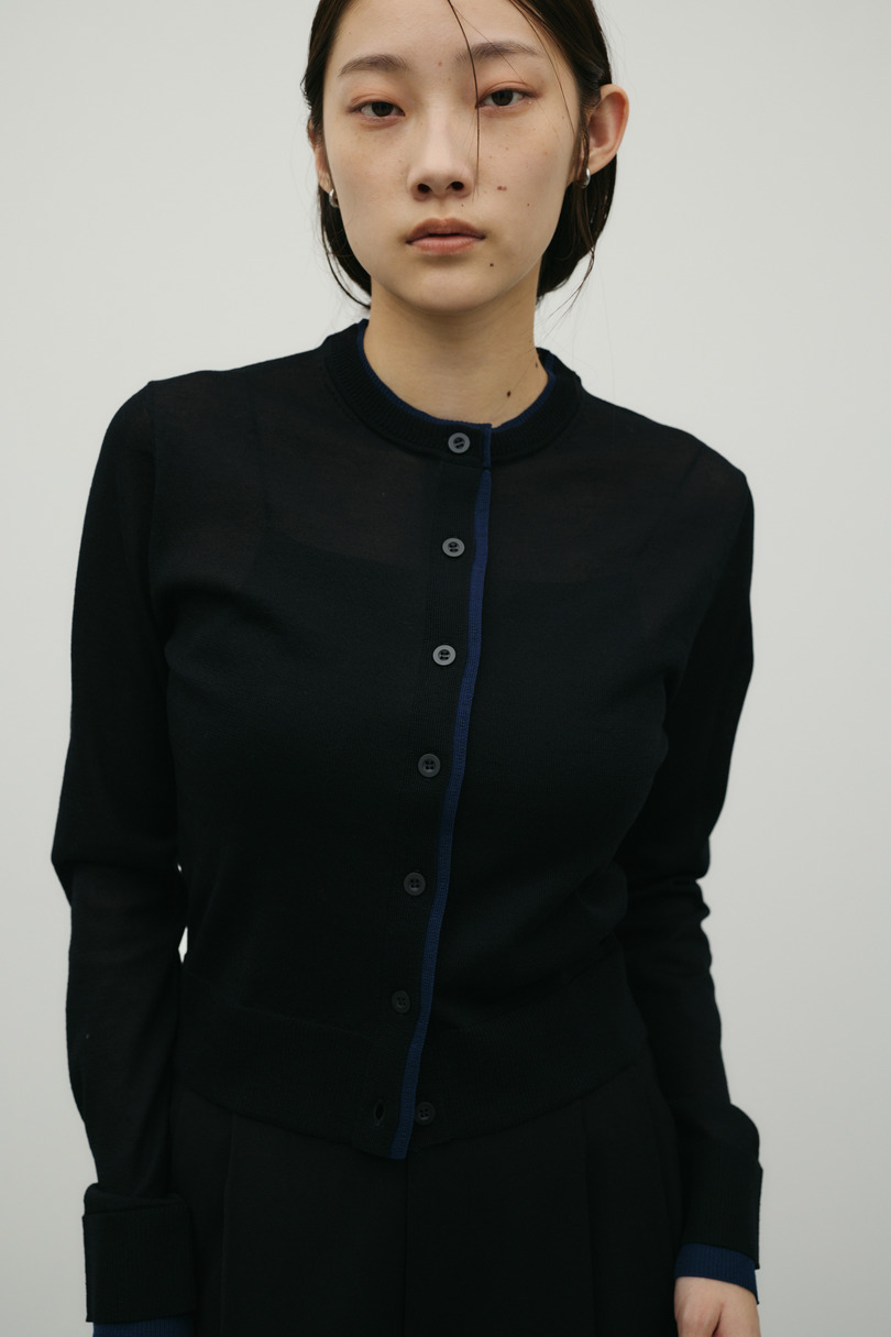 バイカラーニットカーデ 詳細画像 BLK 4