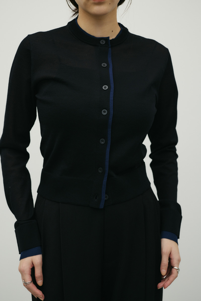 バイカラーニットカーデ 詳細画像 BLK 5