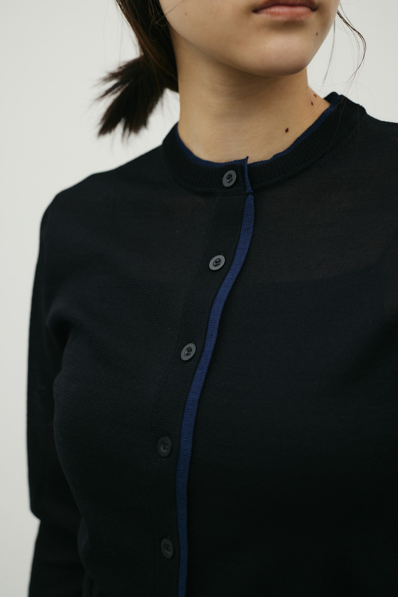 バイカラーニットカーデ 詳細画像 BLK 7