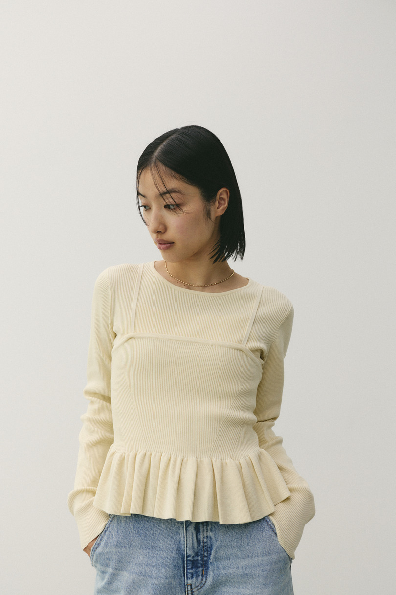 2ピースペプラムドライニット 詳細画像 IVOY 2