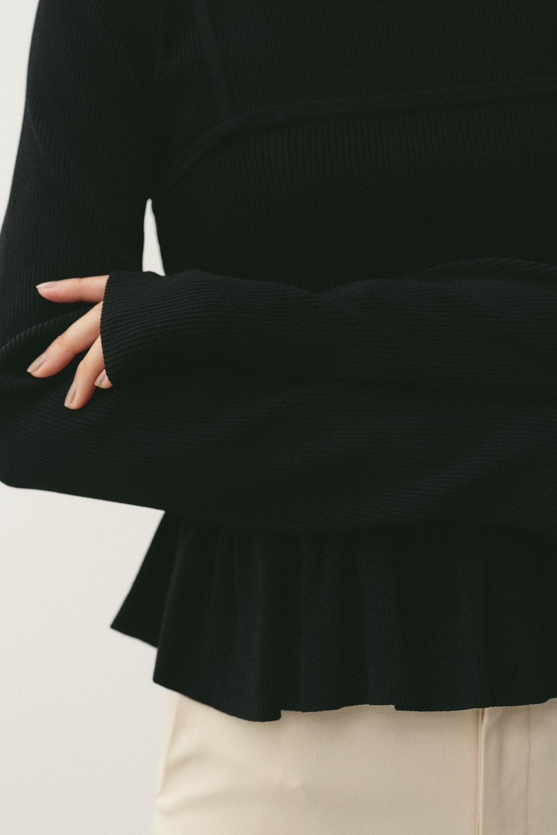 2ピースペプラムドライニット 詳細画像 BLK 14