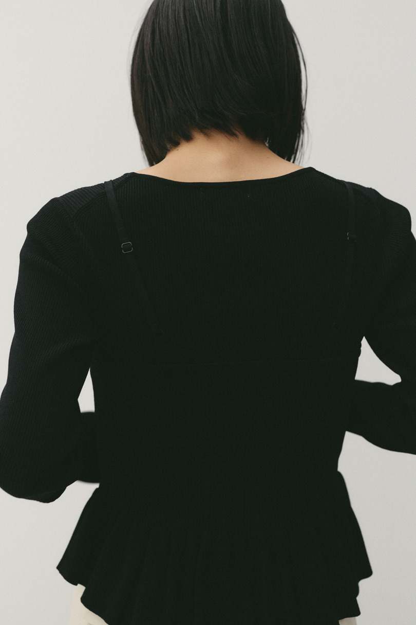 2ピースペプラムドライニット 詳細画像 BLK 16