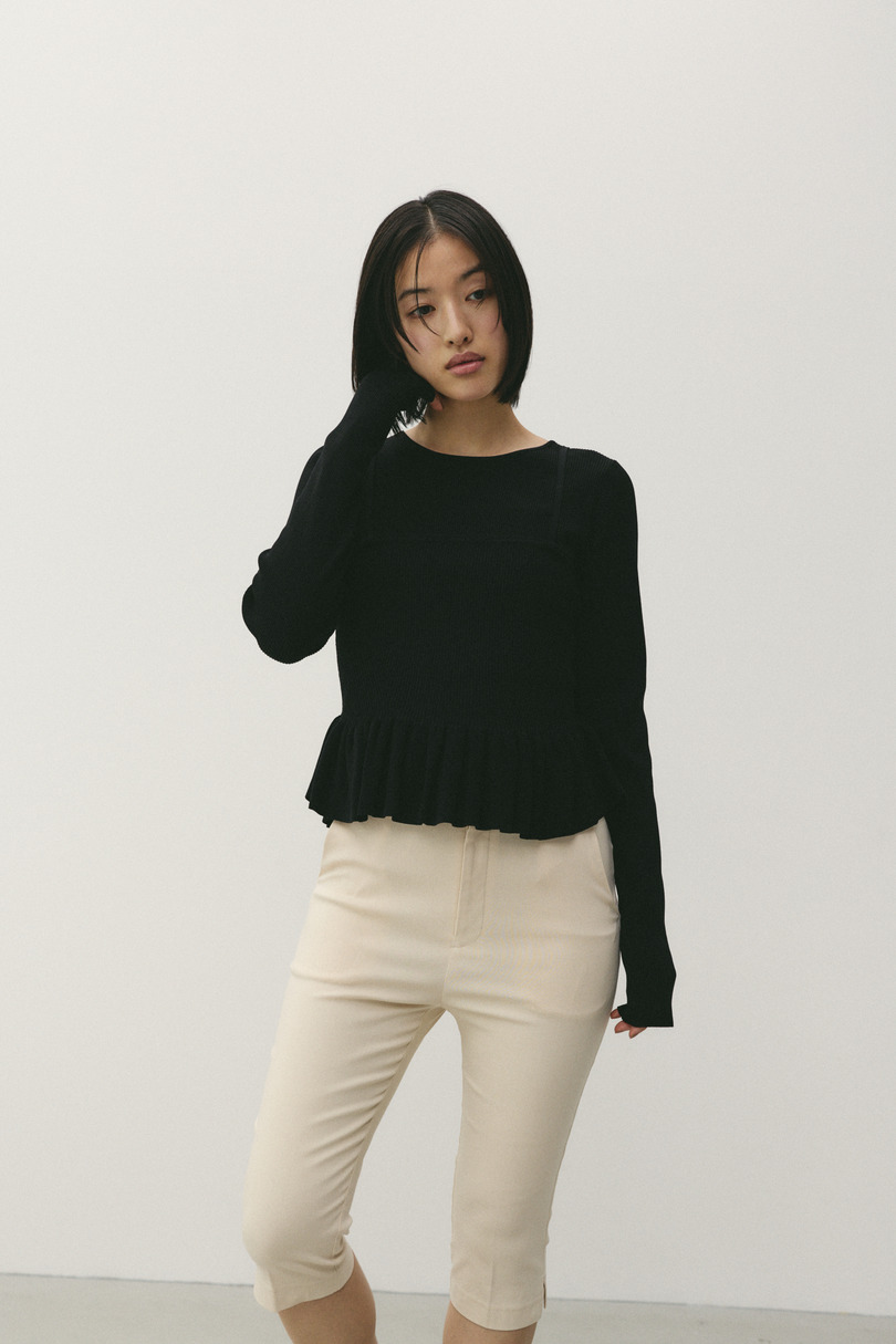 2ピースペプラムドライニット 詳細画像 BLK 2