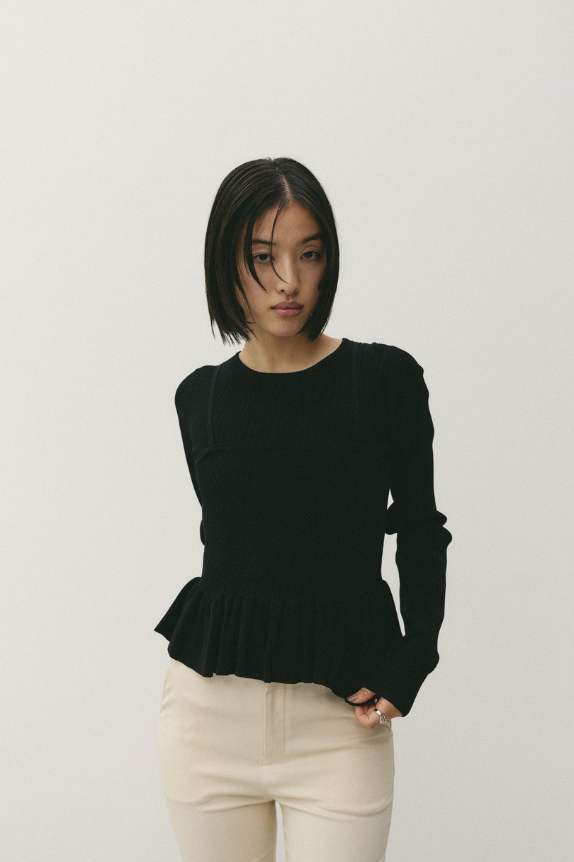 2ピースペプラムドライニット 詳細画像 BLK 4