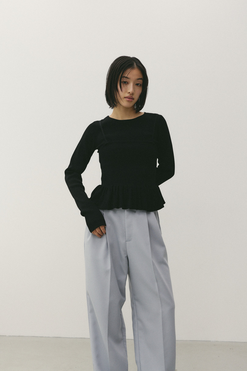 2ピースペプラムドライニット 詳細画像 BLK 8