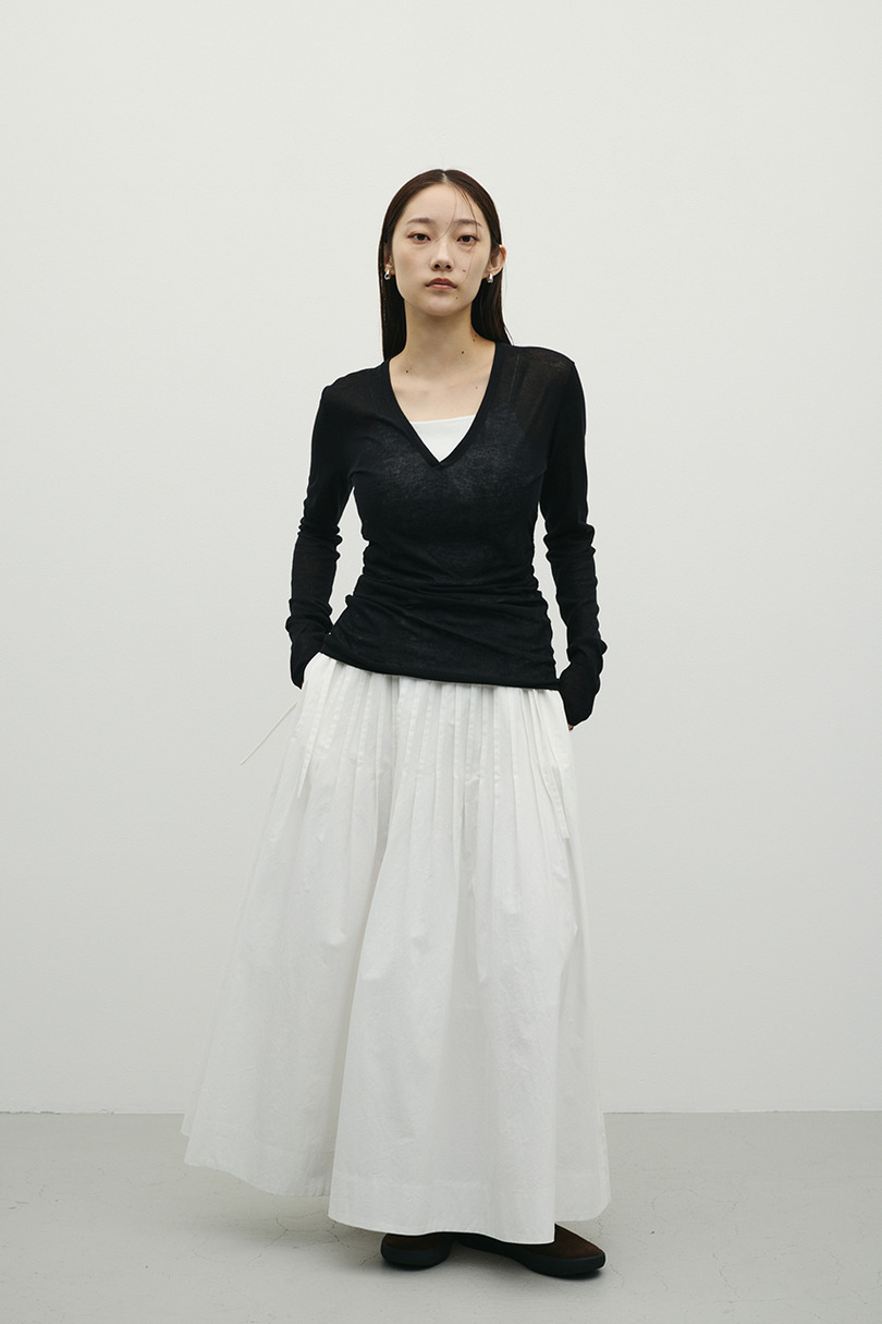 ディープVネックシアートップ 詳細画像 BLK 3