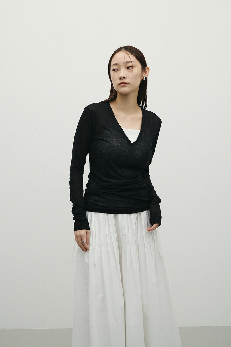 ディープVネックシアートップ 詳細画像 BLK 4