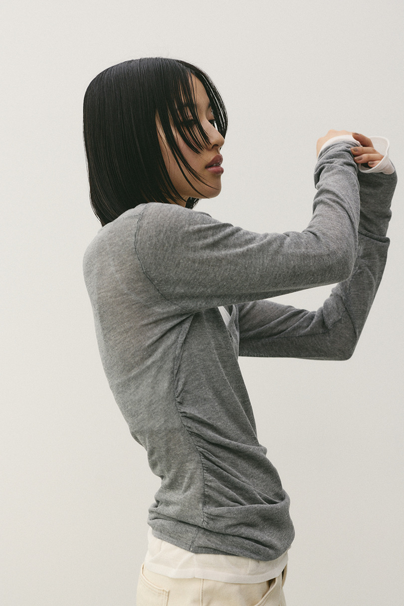 ディープVネックシアートップ 詳細画像 GRY 2