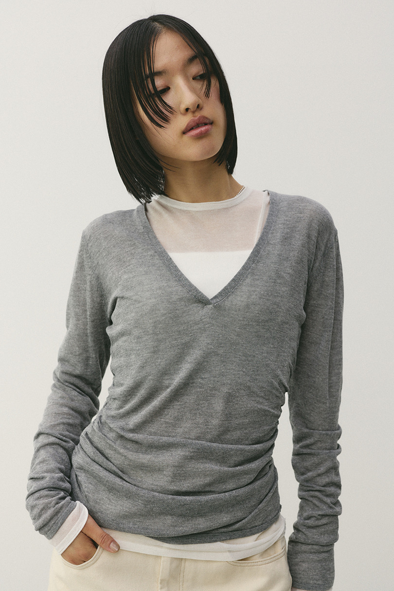 ディープVネックシアートップ 詳細画像 GRY 3