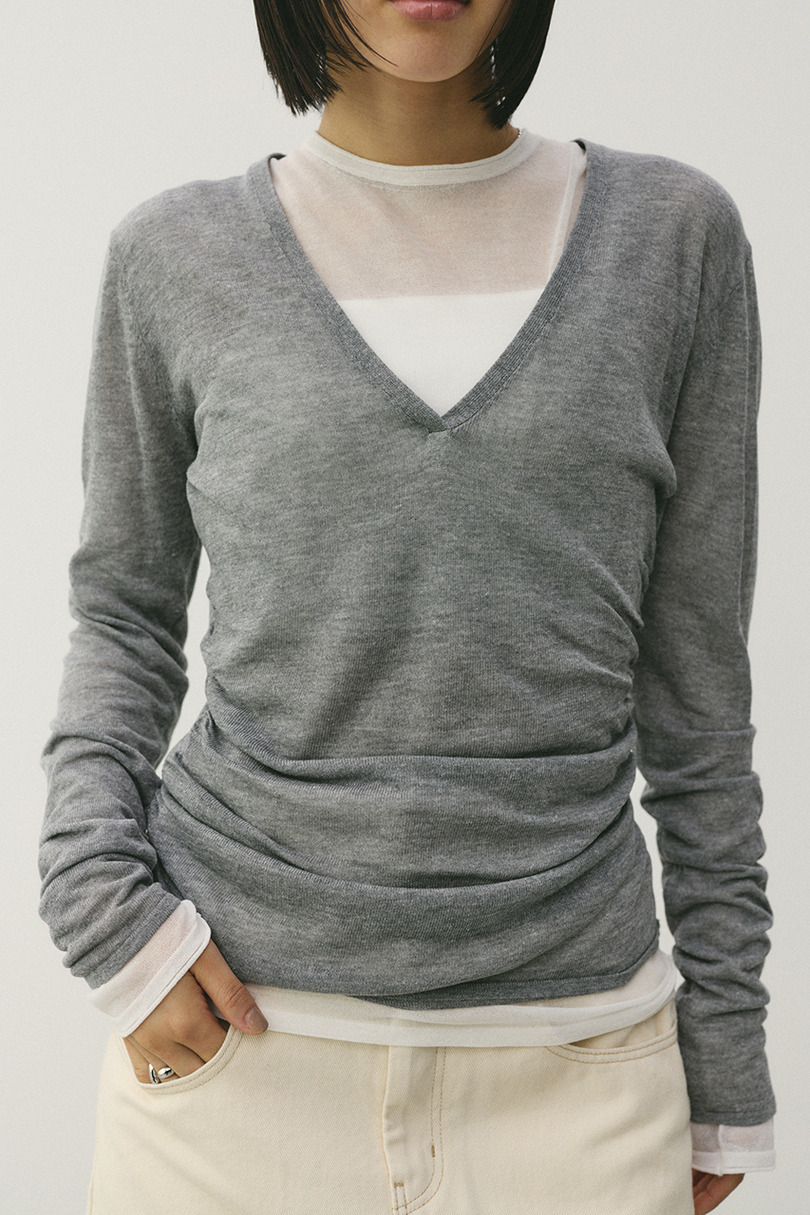 ディープVネックシアートップ 詳細画像 GRY 4