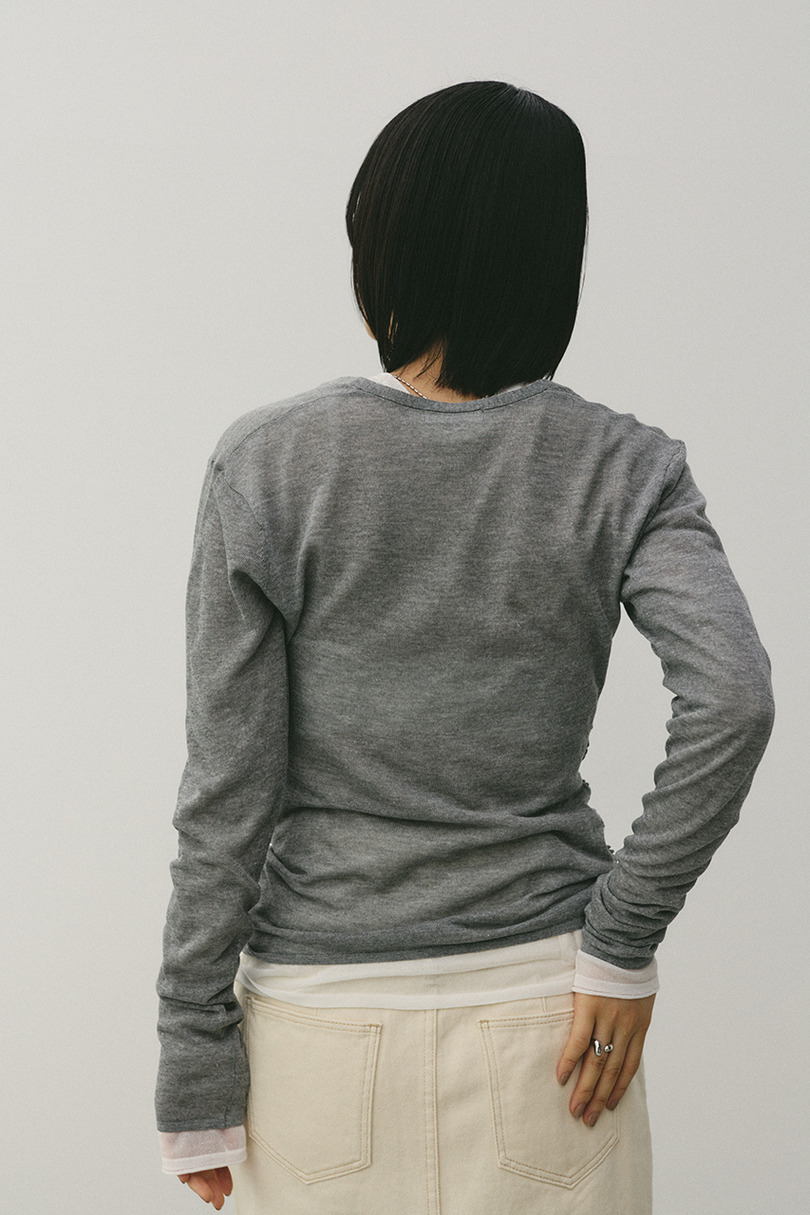 ディープVネックシアートップ 詳細画像 GRY 8