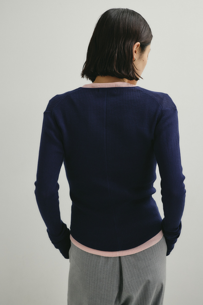 ヘンリーネックシアーニット 詳細画像 NVY 5