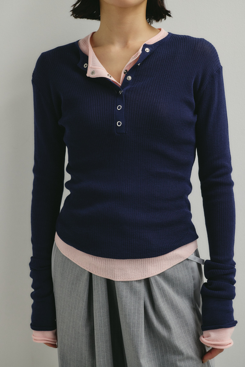 ヘンリーネックシアーニット 詳細画像 NVY 6