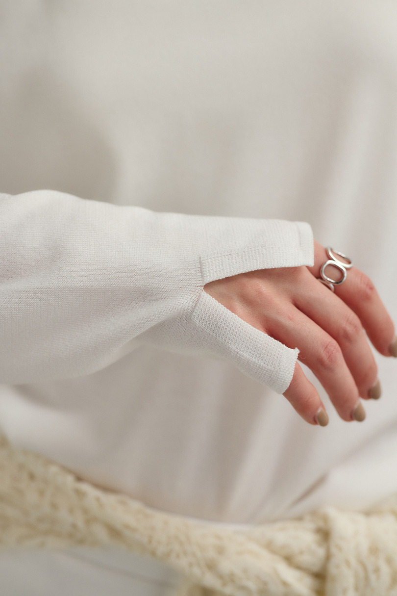 スリットスリーブニット 詳細画像 WHT 8