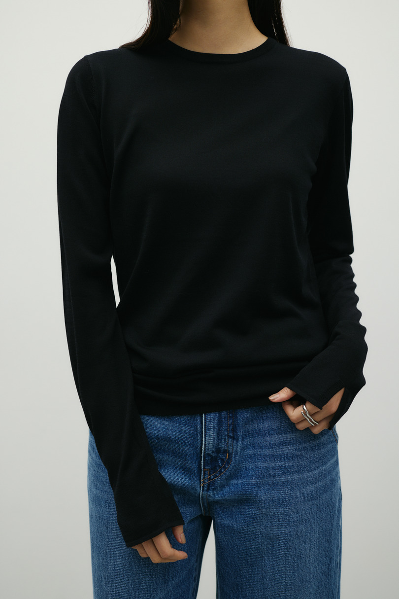 スリットスリーブニット 詳細画像 BLK 2