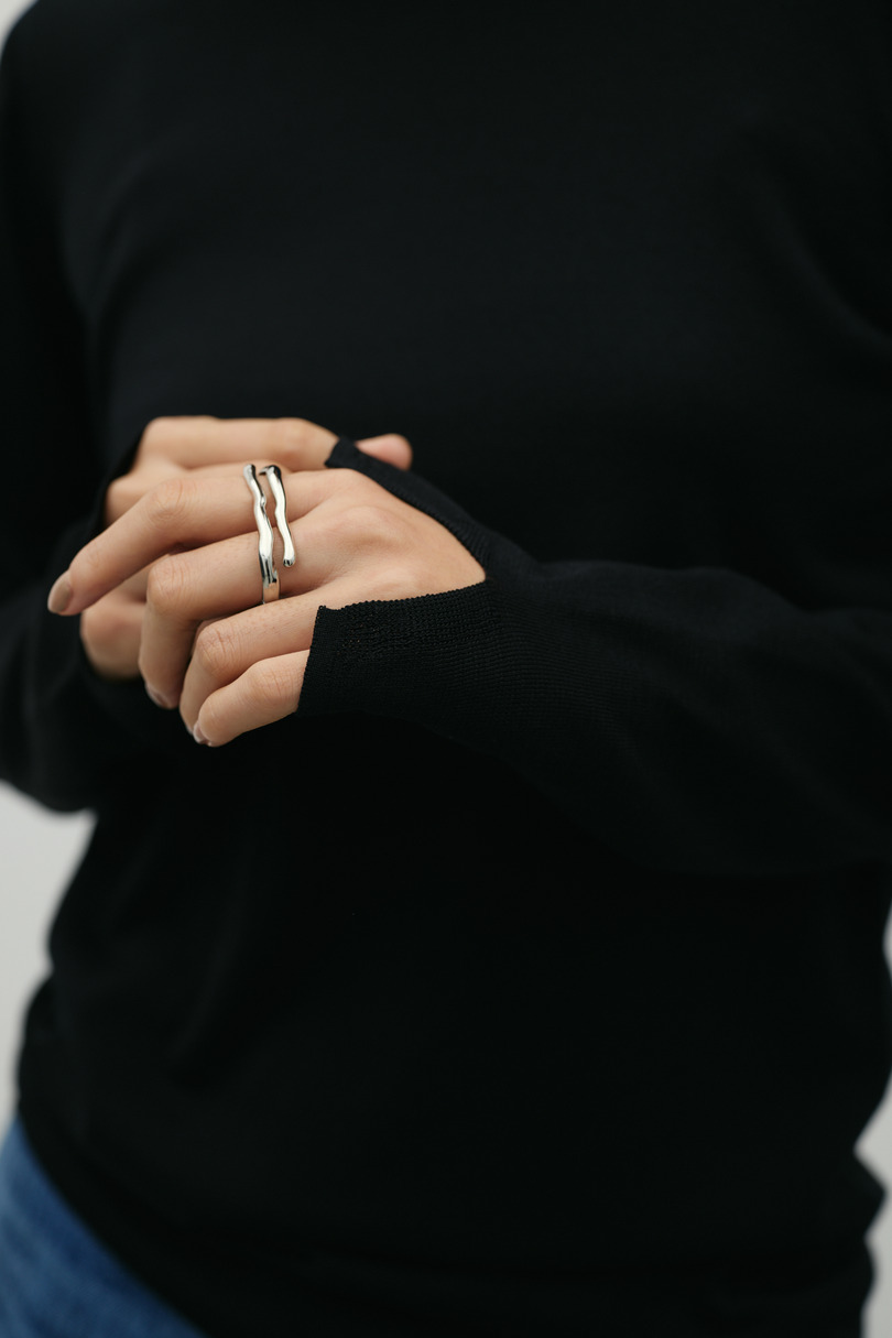 スリットスリーブニット 詳細画像 BLK 6