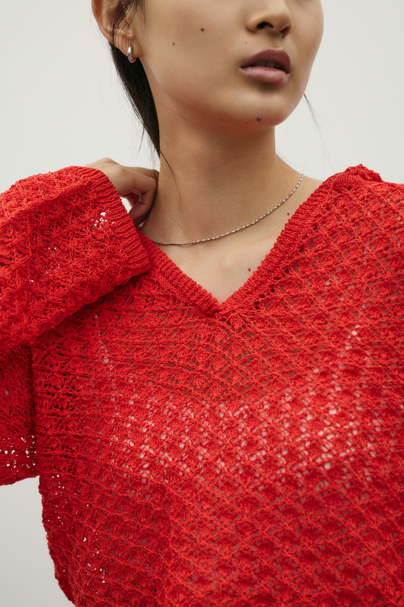 アイレットレースフーディー 詳細画像 RED 6