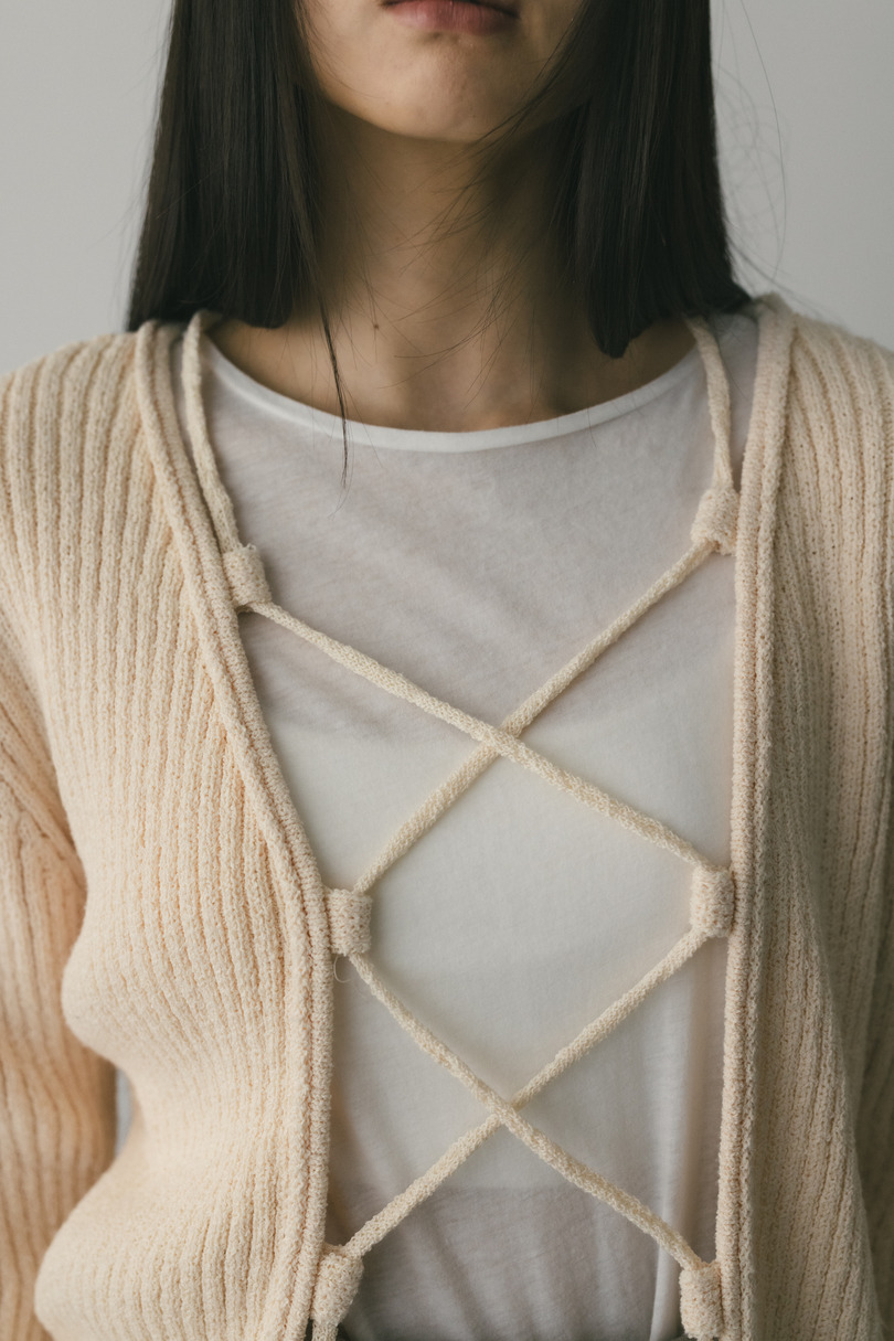 レースアップリブニットトップ 詳細画像 IVOY 3