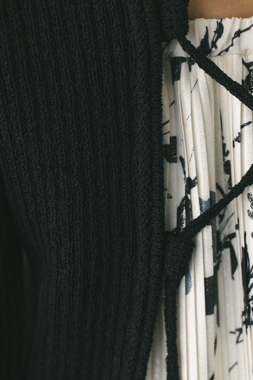 レースアップリブニットトップ 詳細画像 BLK 12