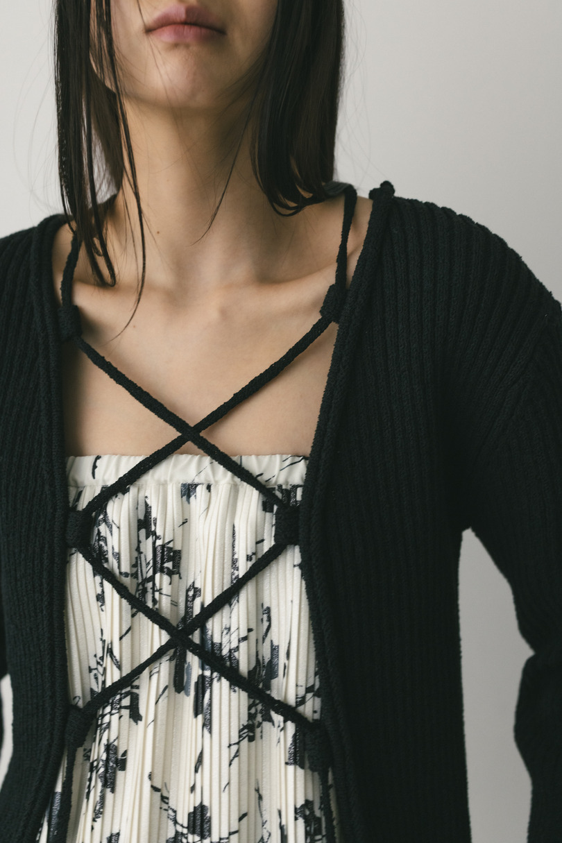 レースアップリブニットトップ 詳細画像 BLK 7