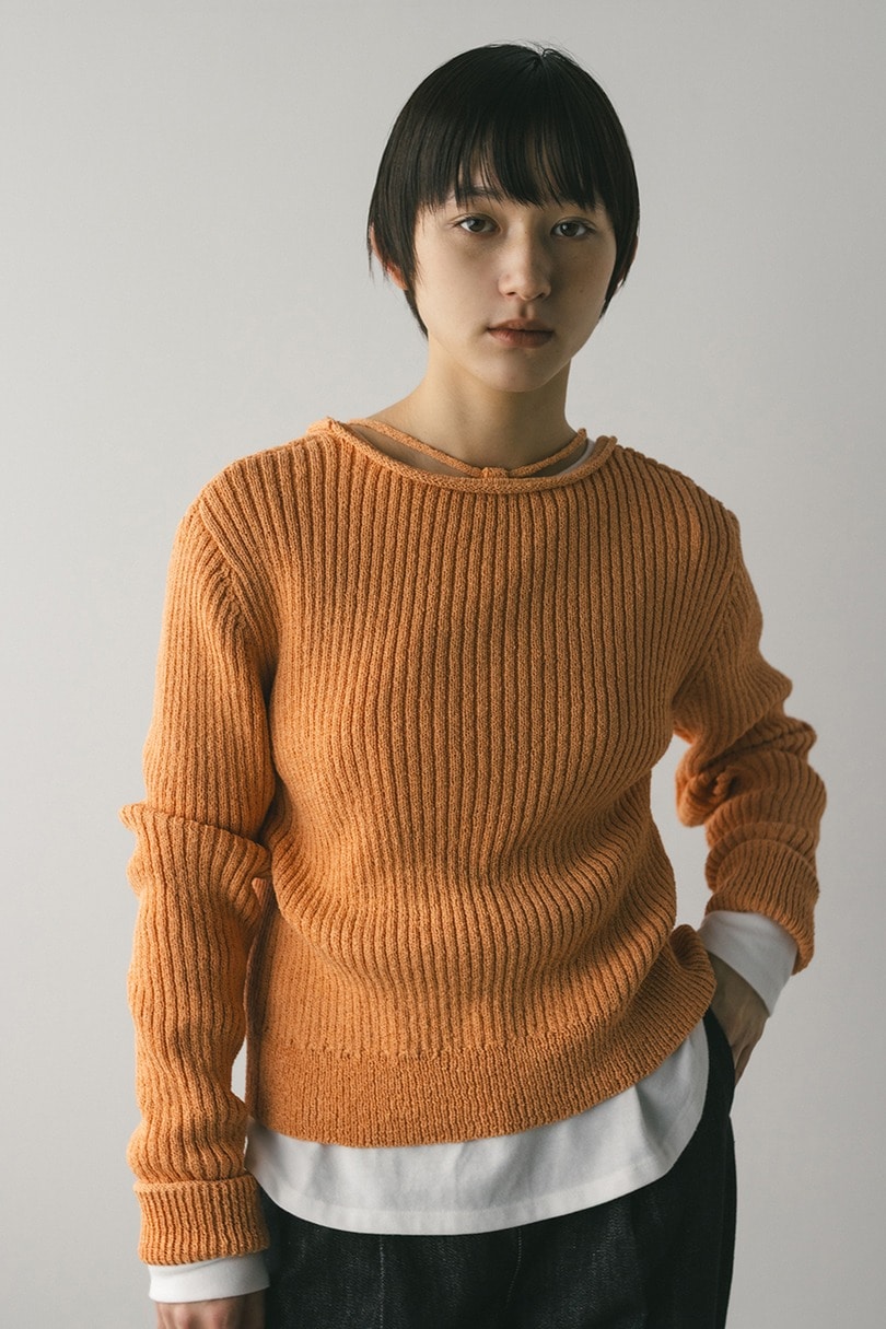 レースアップリブニットトップ 詳細画像 ORG 6