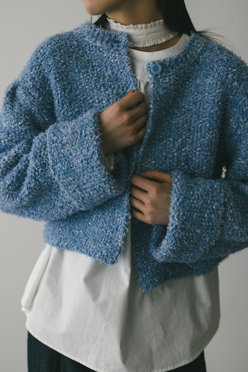 テープヤーンニットカーデ