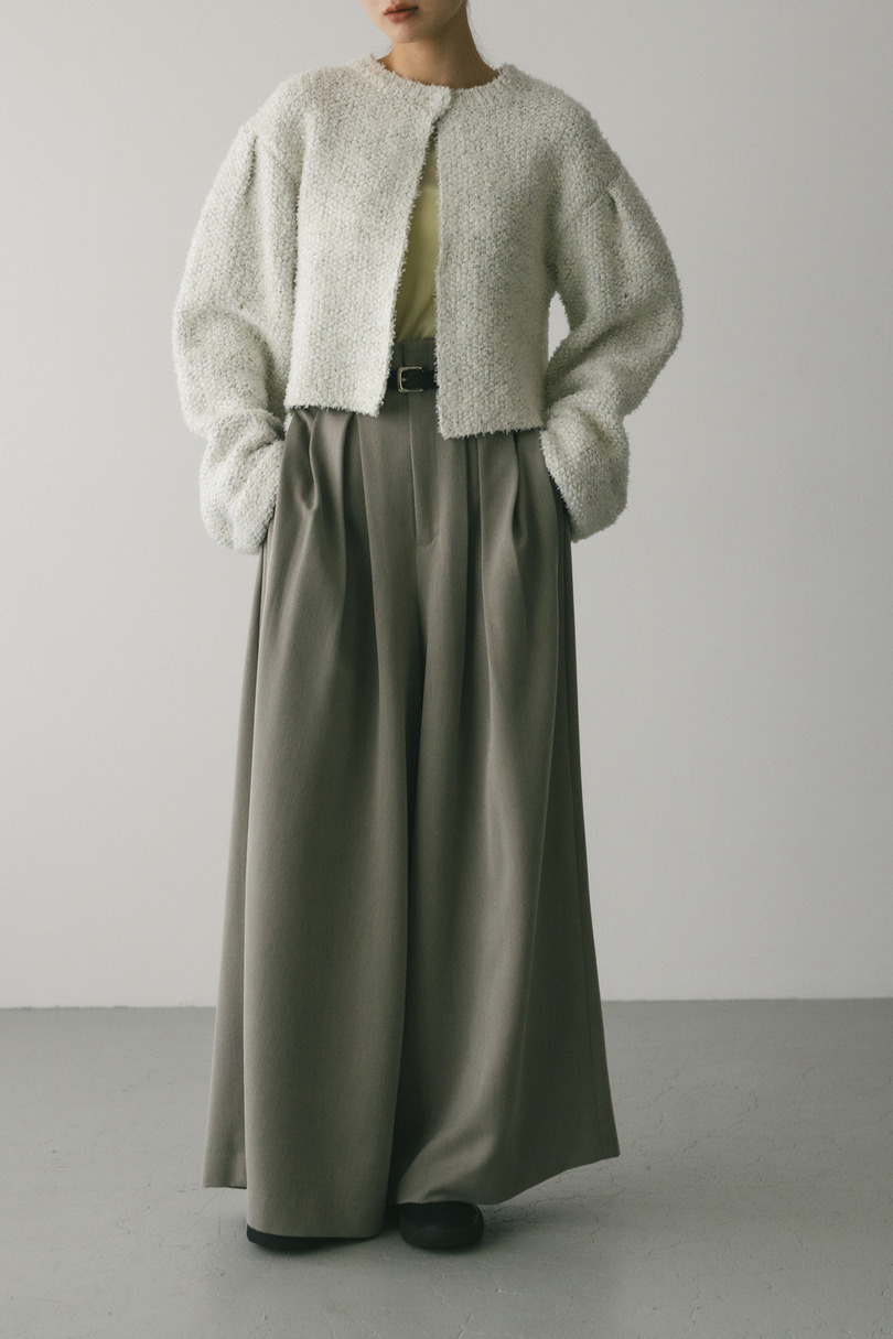 テープヤーンニットカーデ 詳細画像 WHT 2