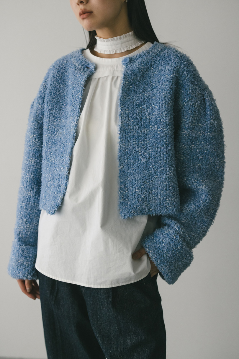 テープヤーンニットカーデ 詳細画像 BLU 4