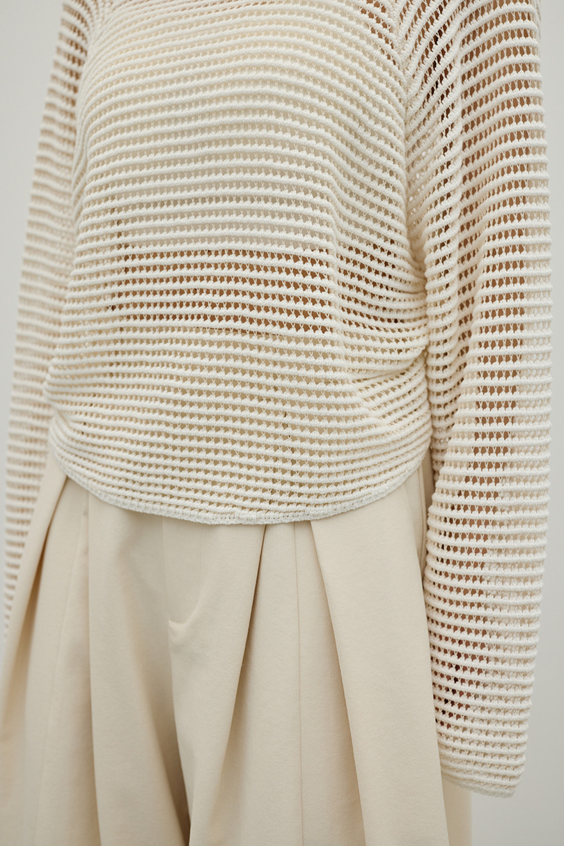 バックオープンメッシュニット 詳細画像 WHT 10