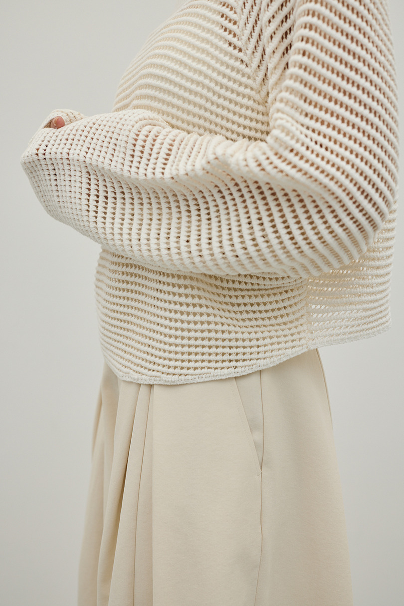 バックオープンメッシュニット 詳細画像 WHT 11