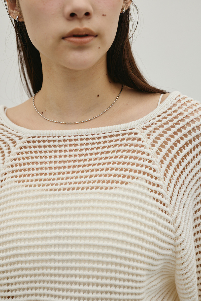 バックオープンメッシュニット 詳細画像 WHT 12