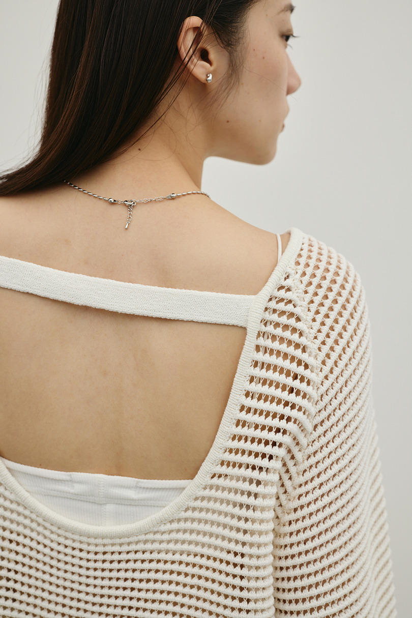 バックオープンメッシュニット 詳細画像 WHT 13