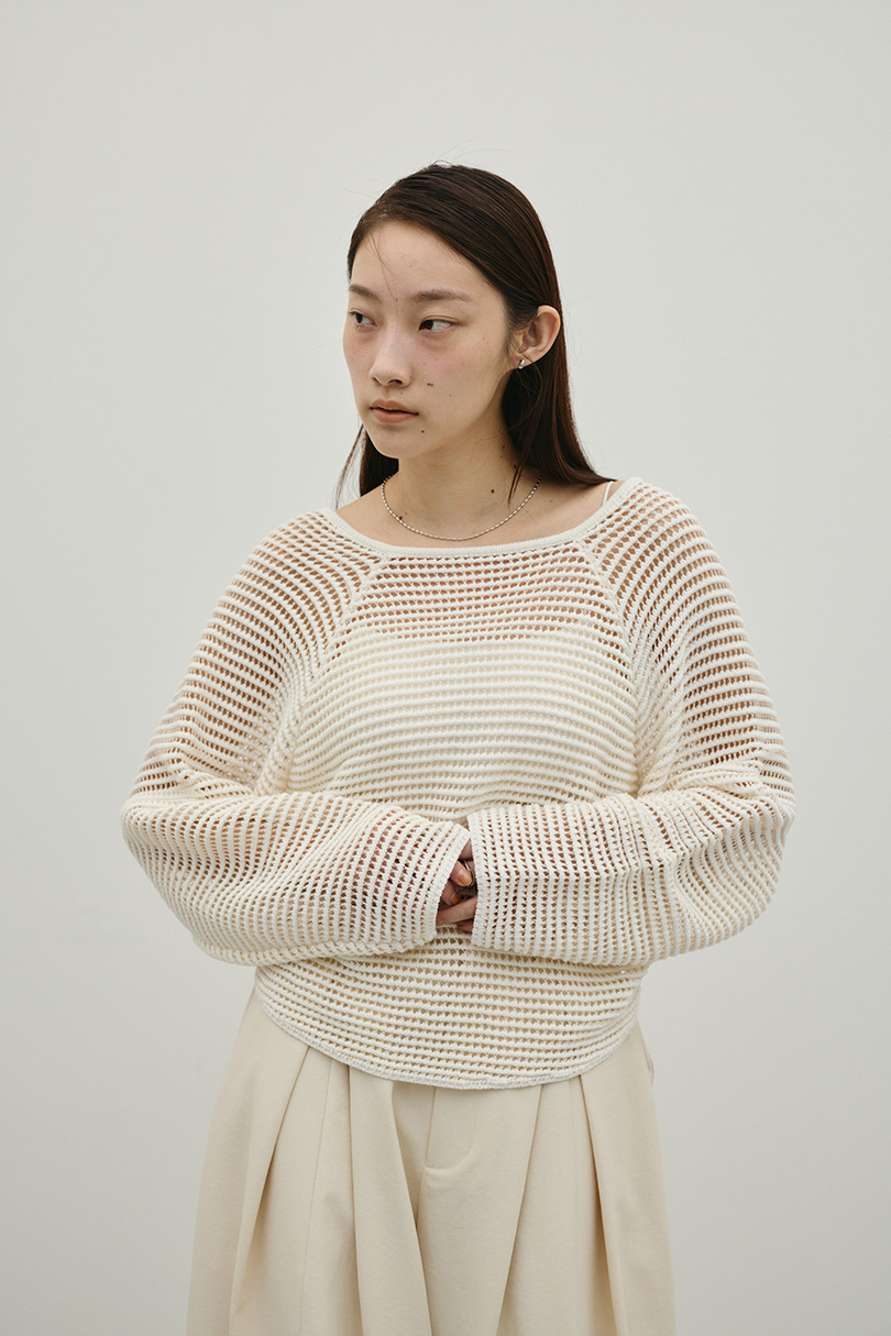 バックオープンメッシュニット 詳細画像 WHT 7