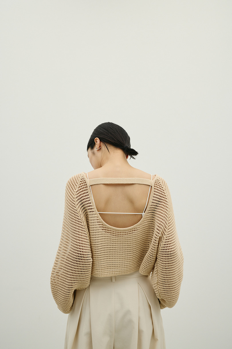 バックオープンメッシュニット 詳細画像 L/BEG 8