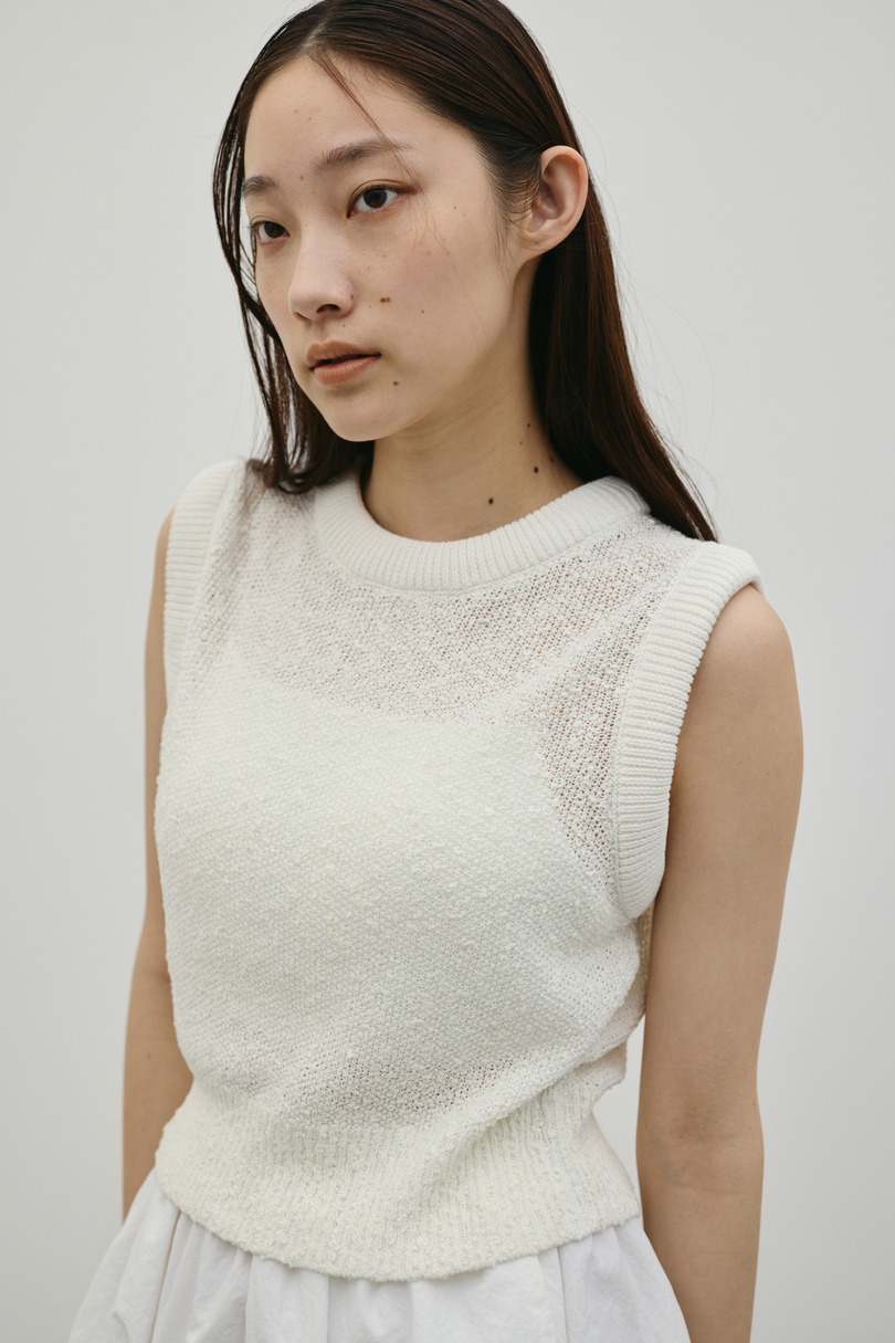 メランジクッションリブニット