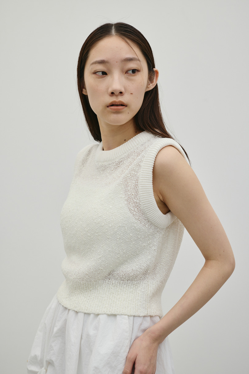 メランジクッションリブニット 詳細画像 WHT 6