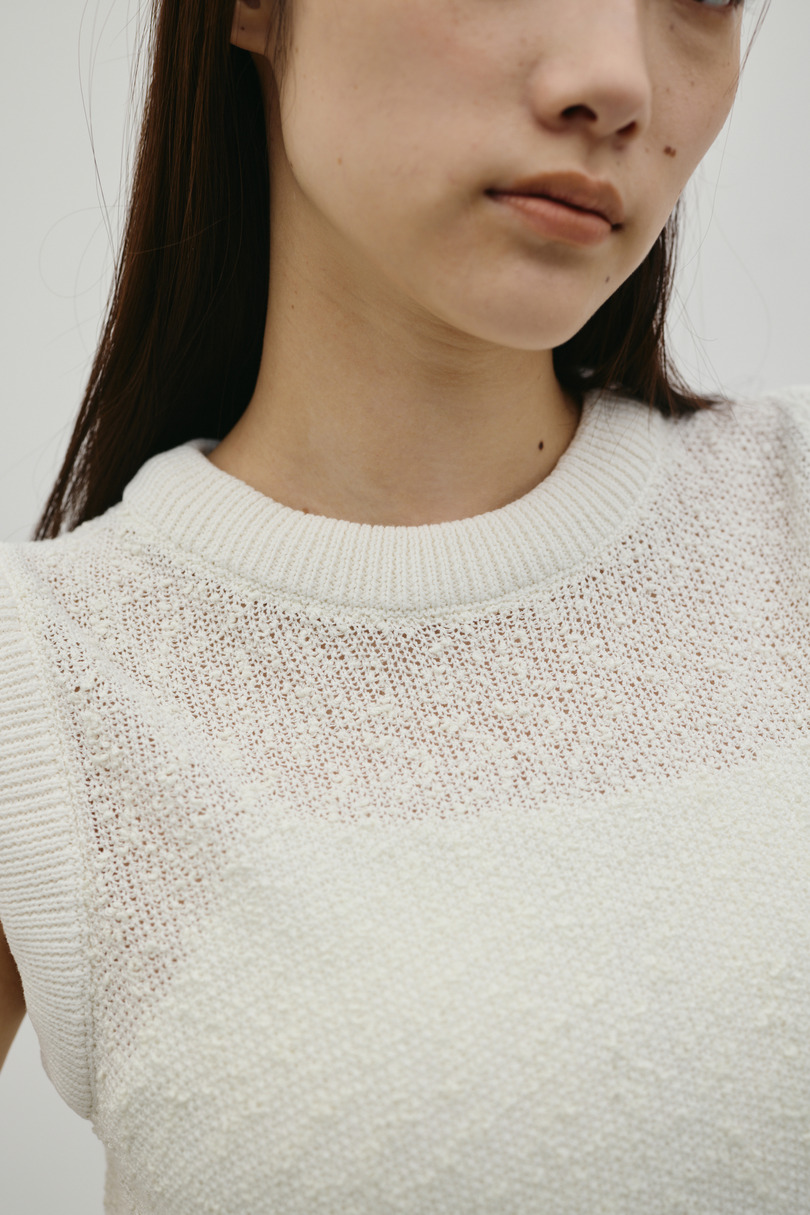 メランジクッションリブニット 詳細画像 WHT 9