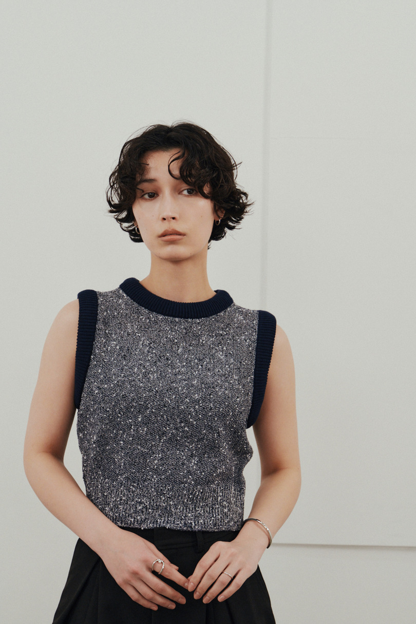 メランジクッションリブニット 詳細画像 柄NVY 4