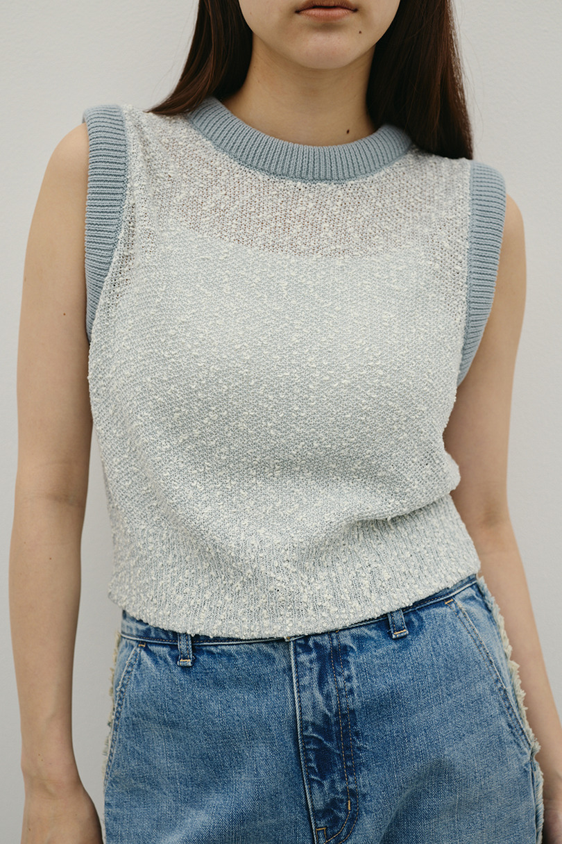 メランジクッションリブニット 詳細画像 柄SAX 6