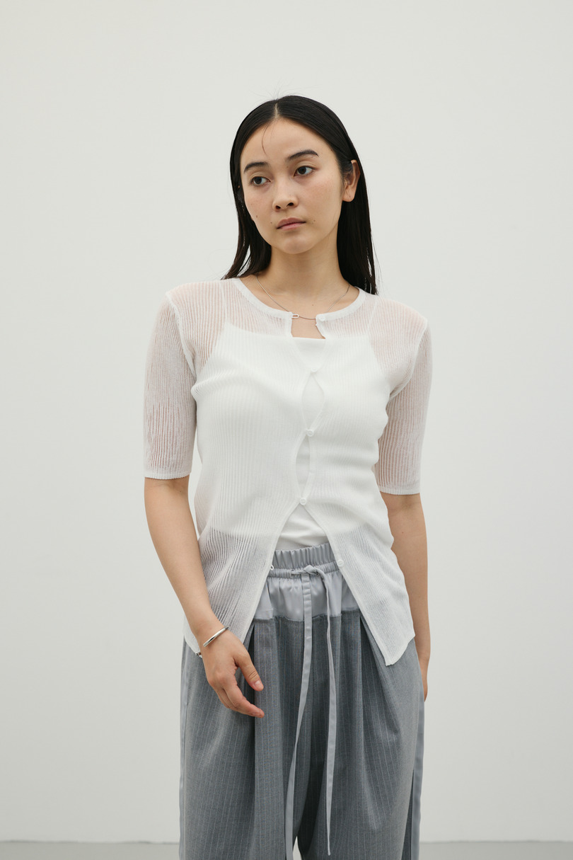 ホールボタンコンパクトニット 詳細画像 WHT 3