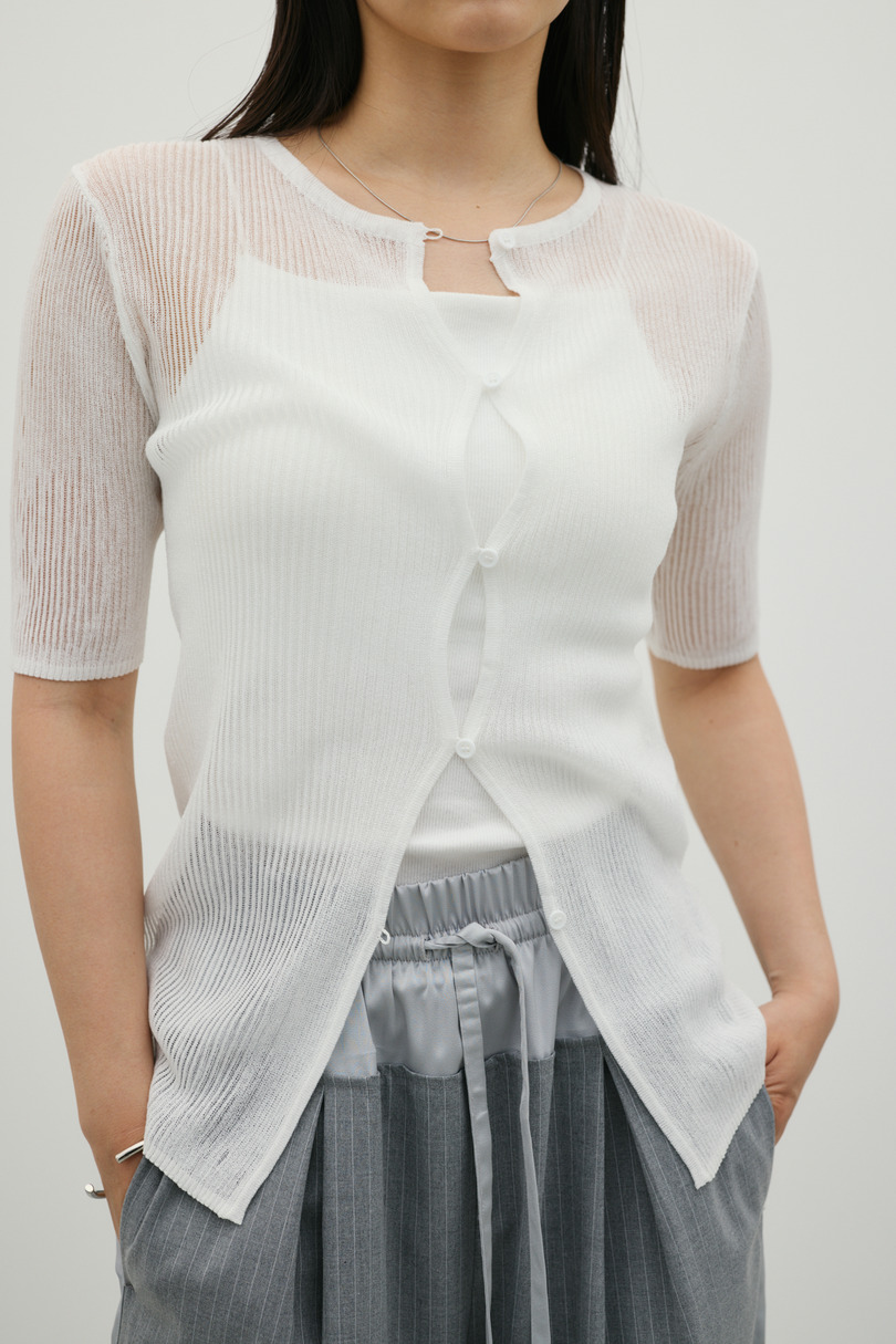 ホールボタンコンパクトニット 詳細画像 WHT 4