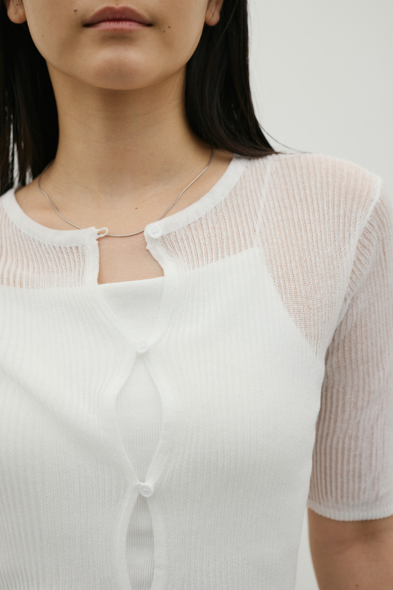 ホールボタンコンパクトニット 詳細画像 WHT 5