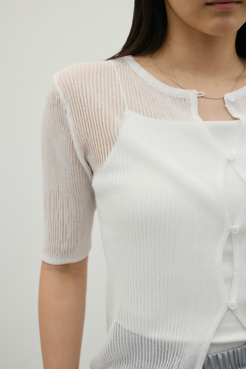 ホールボタンコンパクトニット 詳細画像 WHT 6