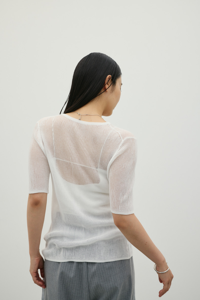 ホールボタンコンパクトニット 詳細画像 WHT 8