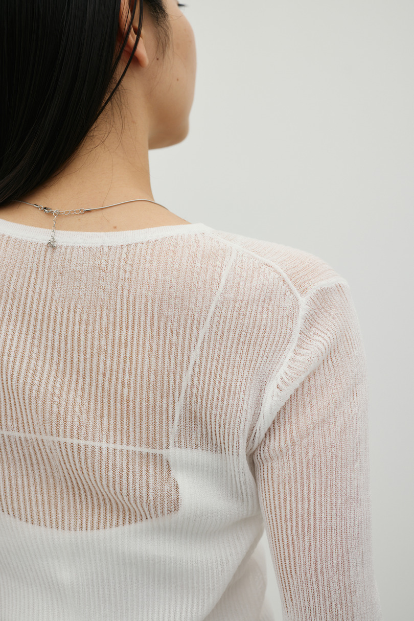 ホールボタンコンパクトニット 詳細画像 WHT 9