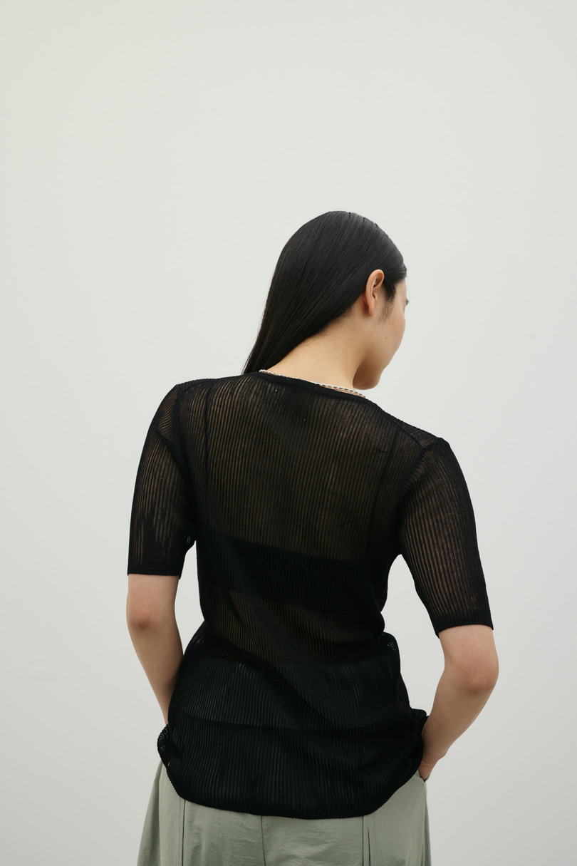 ホールボタンコンパクトニット 詳細画像 BLK 7