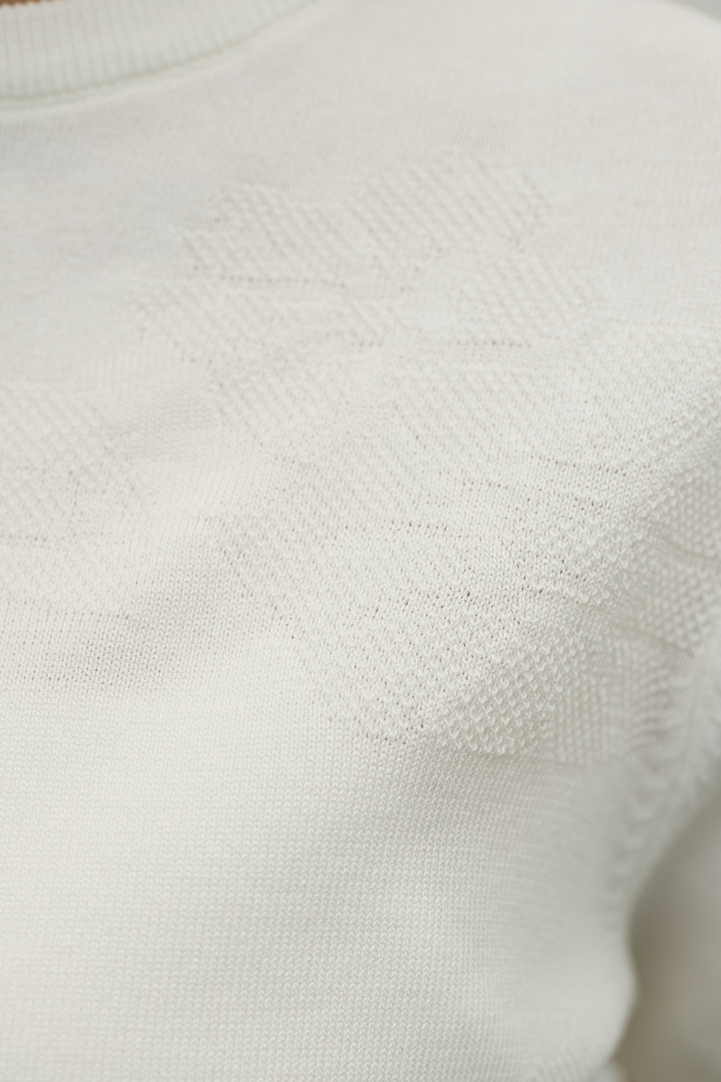フラワージャガードニット 詳細画像 WHT 9