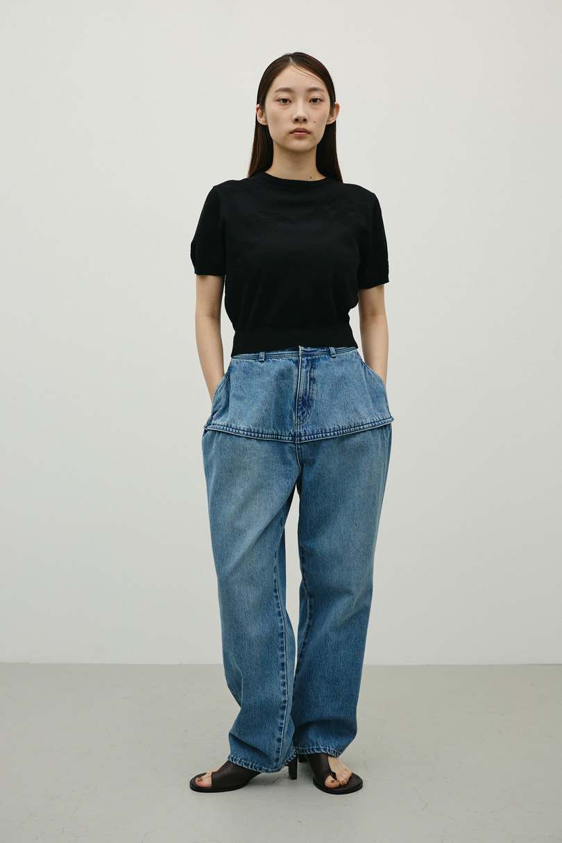 フラワージャガードニット 詳細画像 BLK 3