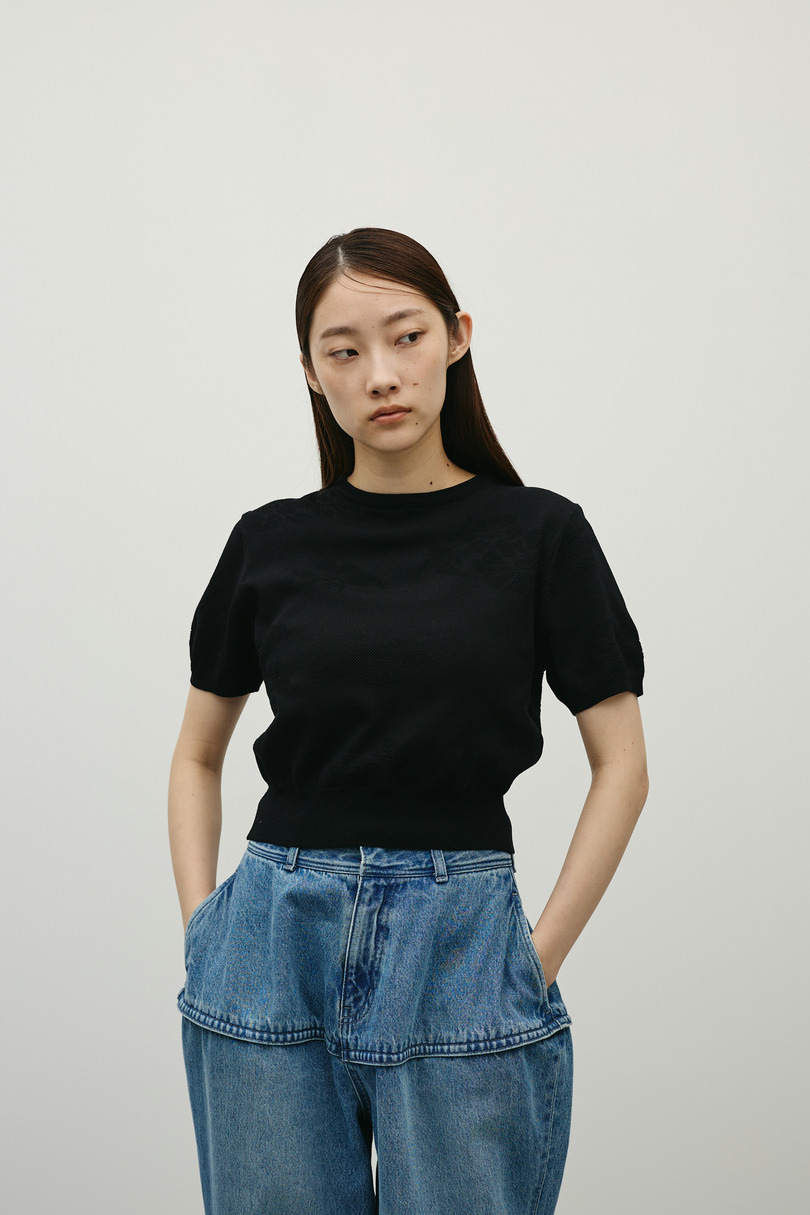 フラワージャガードニット 詳細画像 BLK 5