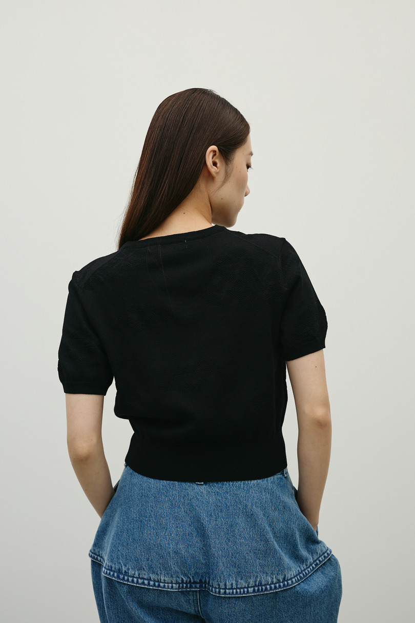 フラワージャガードニット 詳細画像 BLK 7